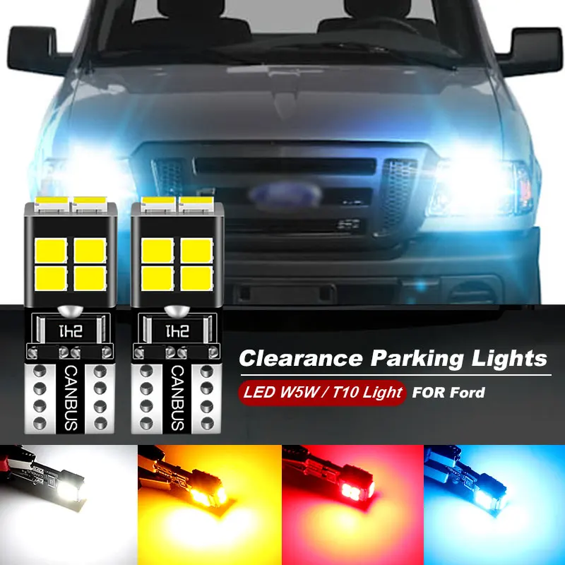 2PCS For Ford Ranger 1996-2011 2001 2002 2003 2004 2005 2006 2007 2008 2009 LED Parking Light T10 W5W Clearance Lamp CANbus