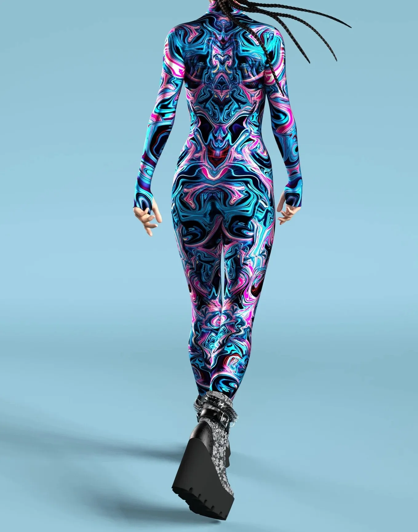 Bunter Regenbogen Abstrakte Geometrie Aerial Yoga Anzug Damen Enger Jumpsuit Karneval Urlaub Party Cosplay Kostüme Ausgefallener Bodysuit – Detail 29