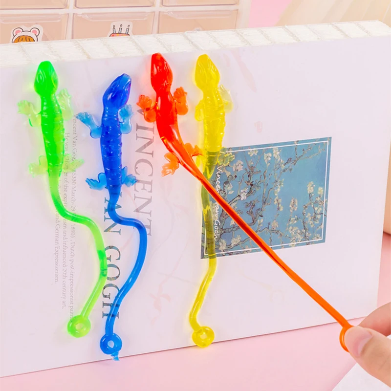 20Pcs Colorful Lizard Retractable Sticky Gadget Toys for Kids Birthday Party Favors Pinata Fillers Halloween Gift Pinata Filler