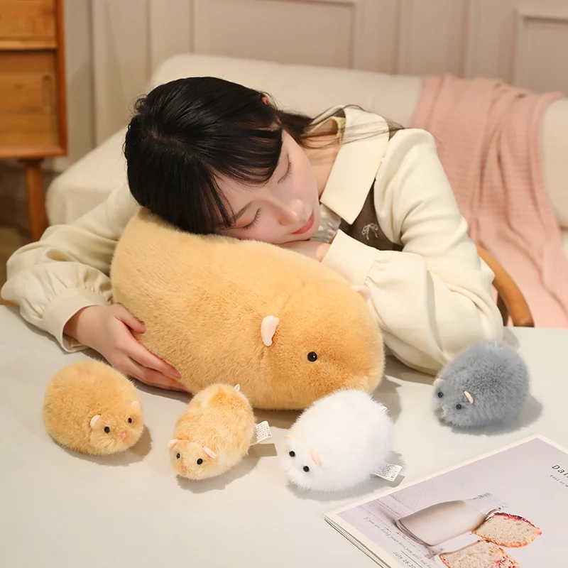 

Cute Stress Relief Golden Hamster Toy‌ Squish Golden Hamster Mouse Plush Toys Cozy Doll Soft Home Throw Pillow Kawaii Decor