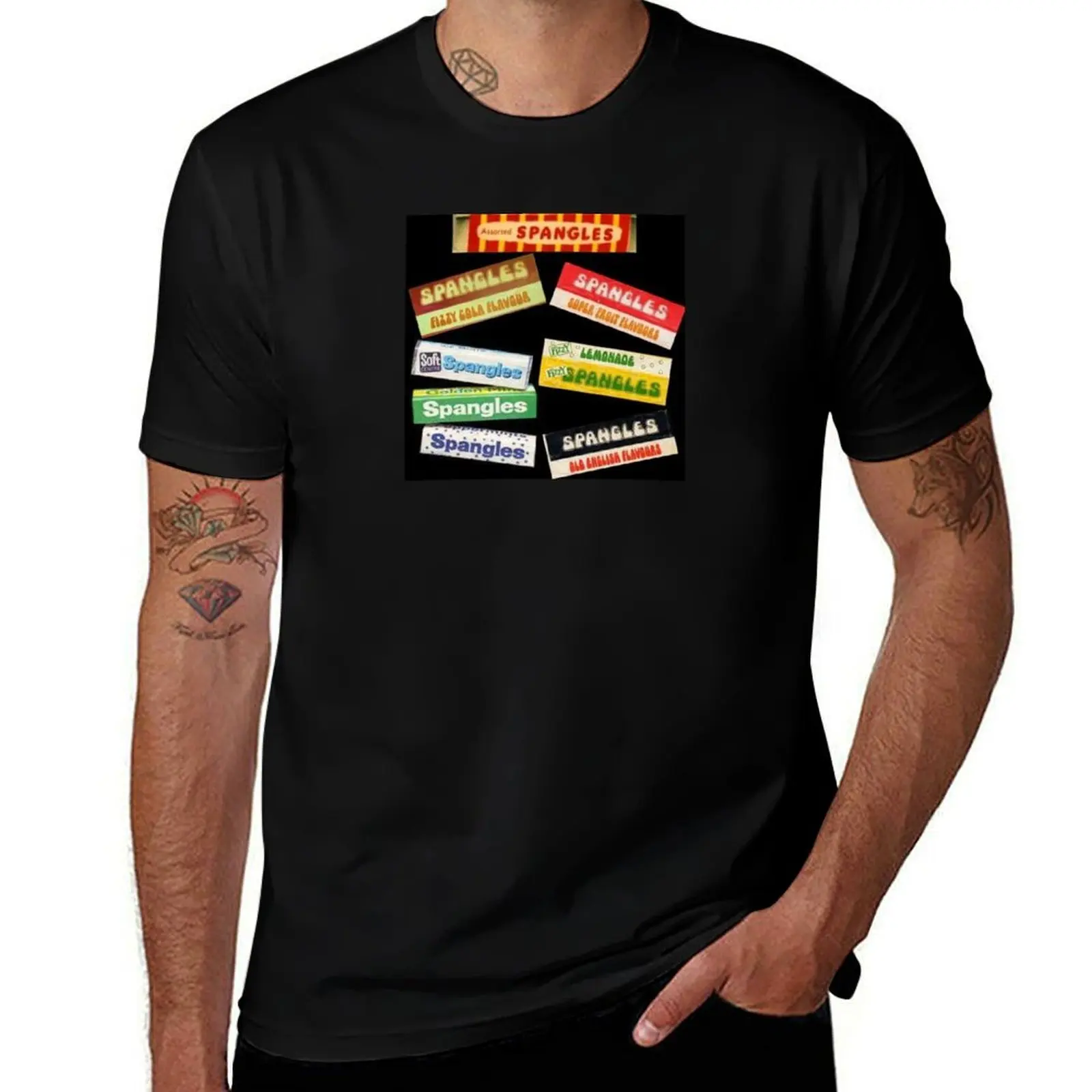 

Spangles Retro Sweets UK T-Shirt Large Size Loose Casual Tee