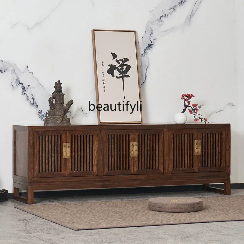 ss8350 New Chinese TV cabinet Elm Song Dynasty aesthetic antique living room decoration all solid wood Zen furniture tea room ca