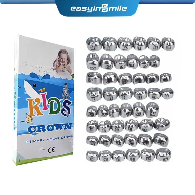 

48/96PCS Dental Kids Crown Primary Molar Stainless Steel Children 1st 2nd Preformed Baby Temporary Crowns Pediatric