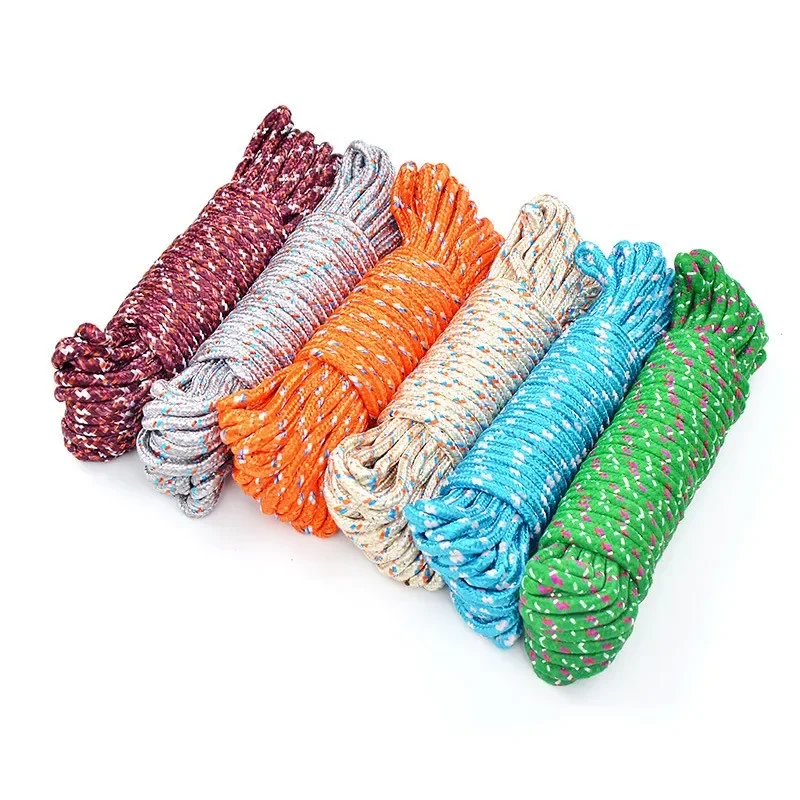 Outdoor Thickened Nylon Clothesline 10m Non-slip Wind Resistant Camping Multifunctional Clothes Drying Rope