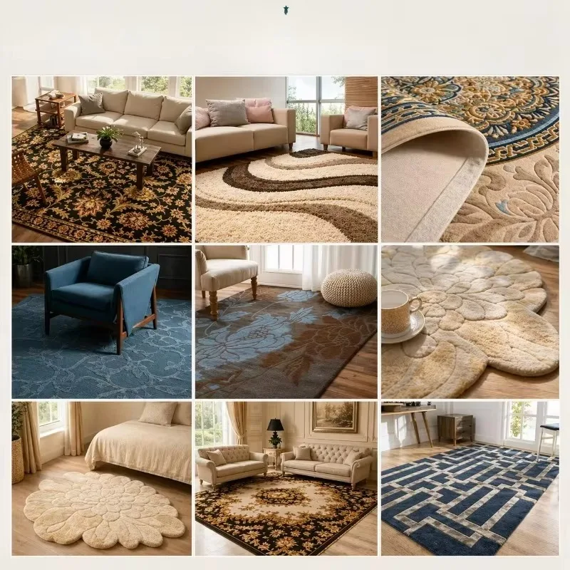 Unique Irregular Shape High Density Deep Velvet Decorative Home Apartment Floor Hand Tufted Carpet
