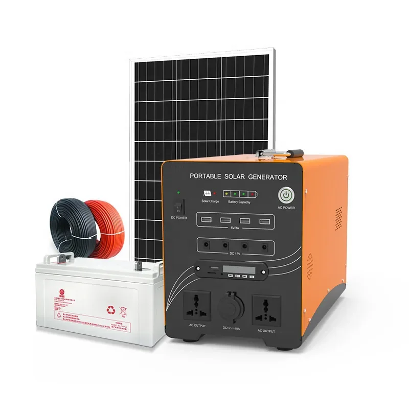 Wholesale portable solar system with battery 100w 300w 500w off-grid system outdoor battery solar