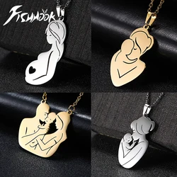 Father Necklace Mother Day Baby Child Family Love Chain Mom Dad Kid Child Gift For Women Men Stainless Steel Pendant Jewelry
