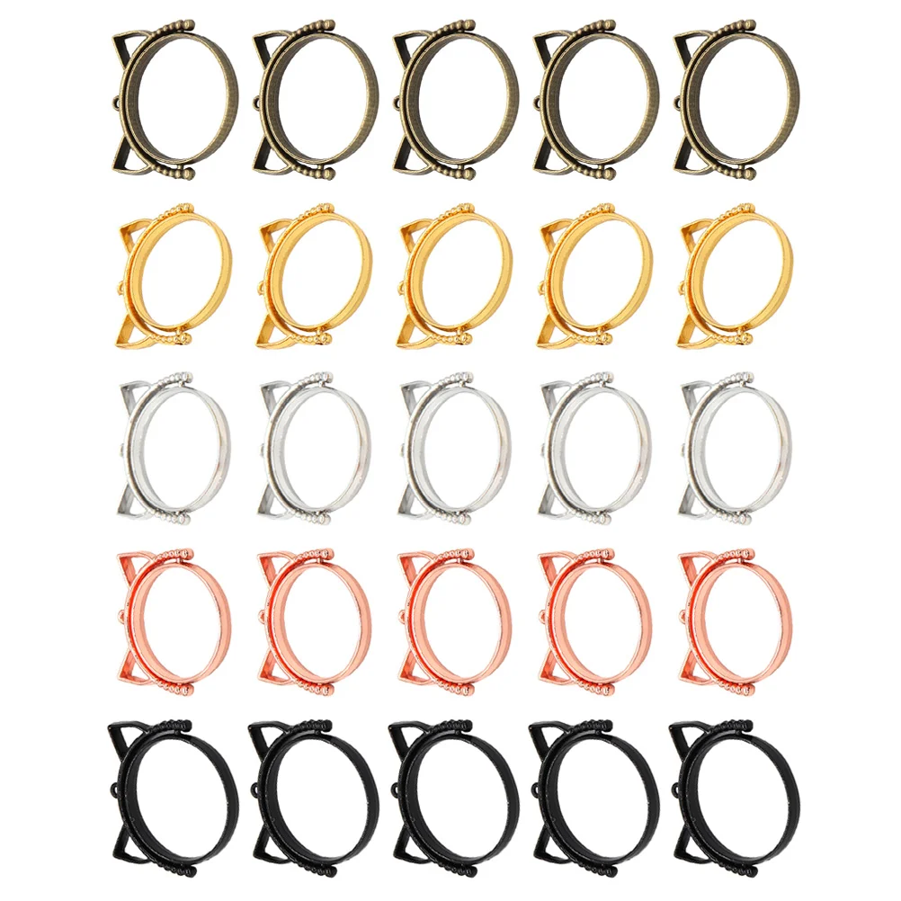 25 Pcs Open Charm Rotating Alloy Bezel DIY Jewelry Pendant Clasp for Necklace Zinc