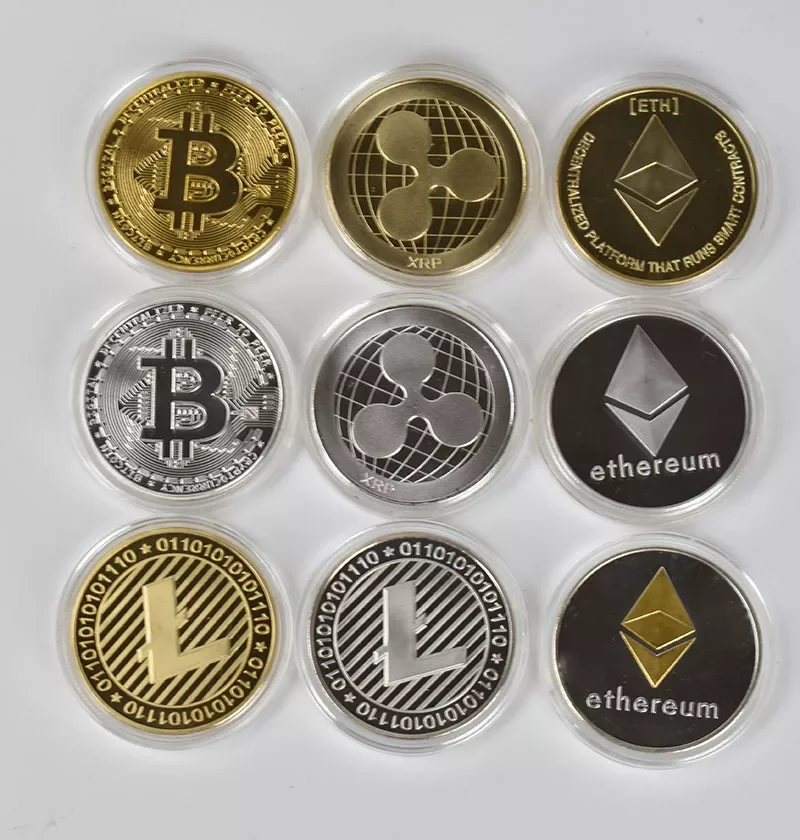 1PC Gold Plated Coin crypto coin Bitcoin BIT BTC coin Litecoin Ripple Eth Shiba Cardano IOTA FIL wow doge cryptocurrency coin