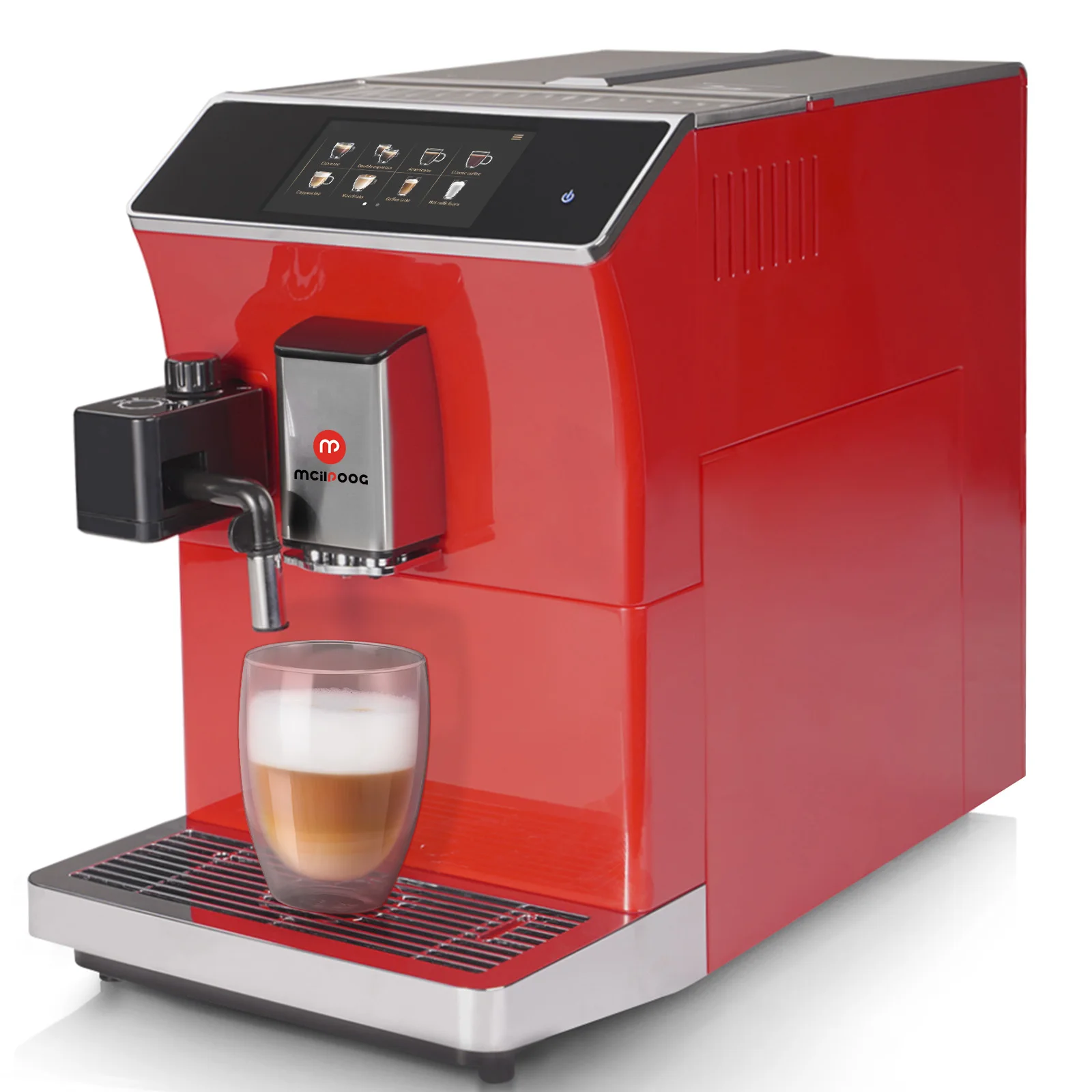 Mcilpoog WS203 Fully Automatic Machine Bean to Cup Cappuccino With Milk Frother, 16 Flavors , Touch Display, Ideal for Home Use.