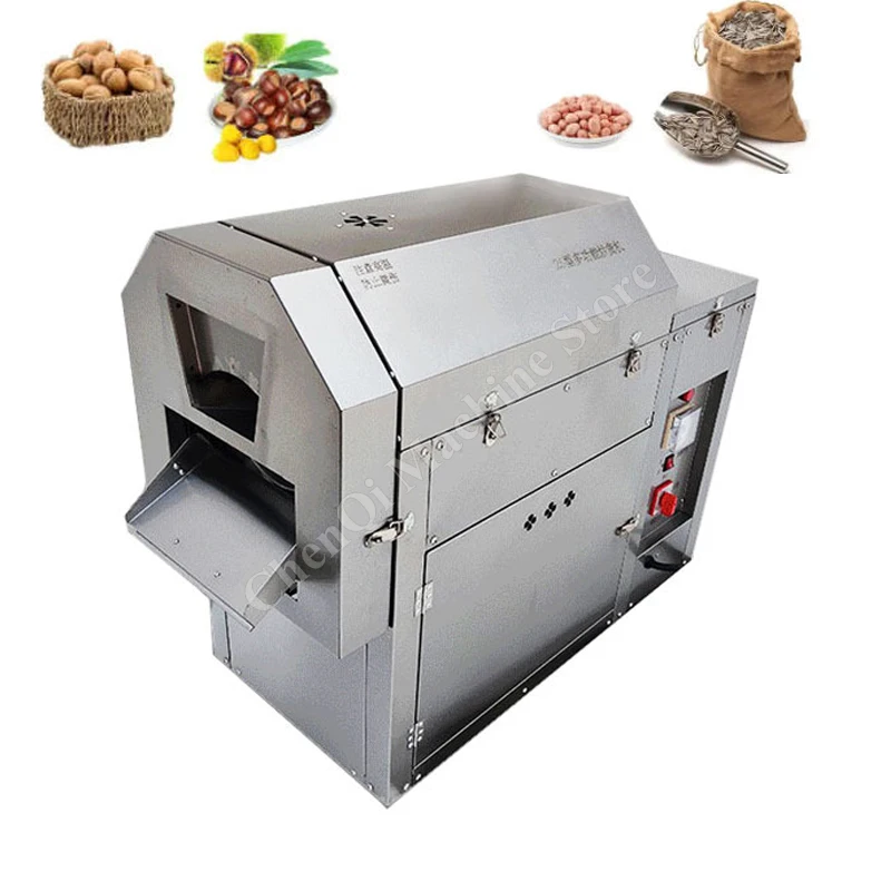 Tostado de nueces eléctrico, horno tostador de tambor rotativo de nueces secas industriales comerciales, máquina automática de maní tostado a Gas