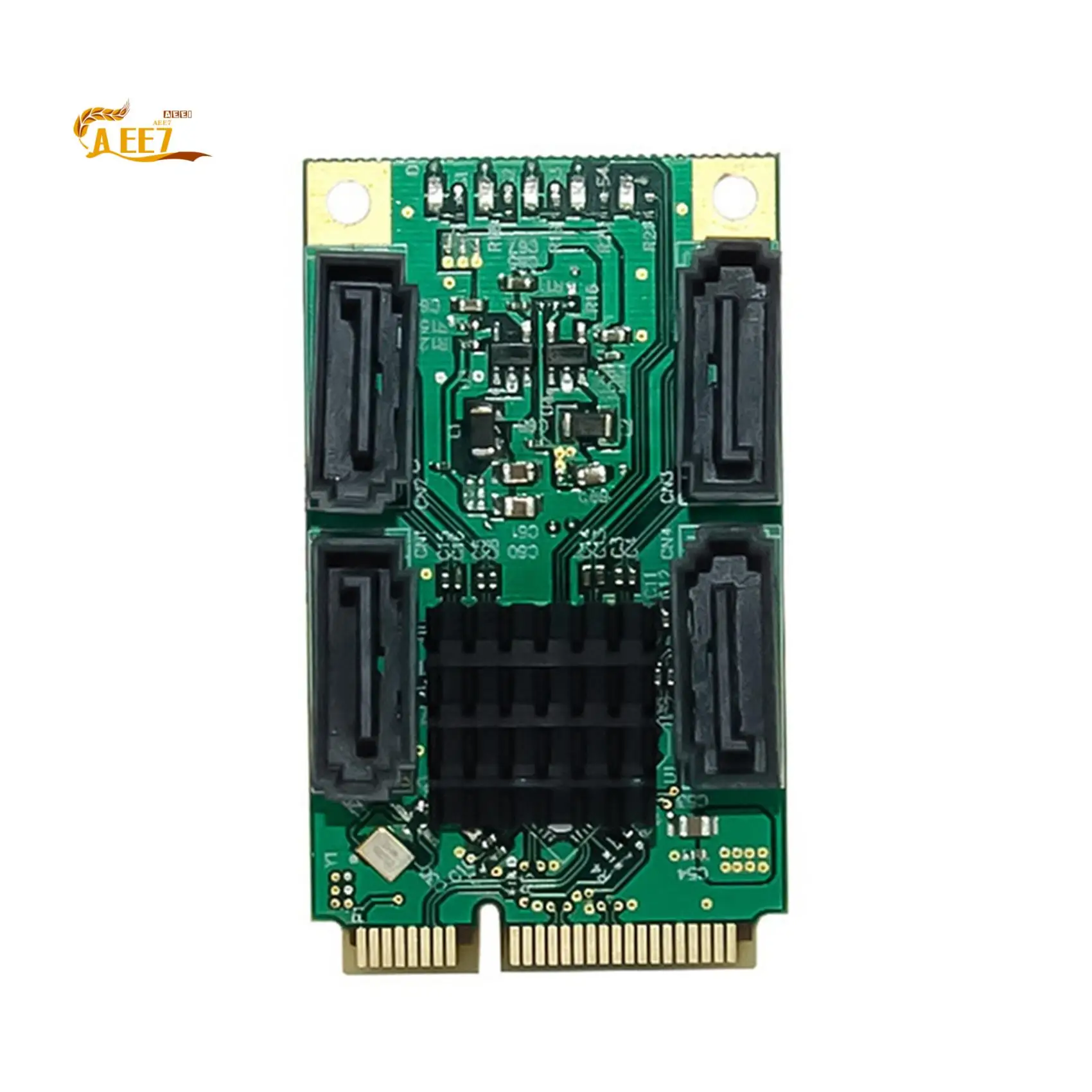 

Карта адаптера жесткого диска AEE7-Pcie на 4 порта SATA3.0, 6 Гбит/с, карта расширения контроллера Mini PCI Express на SATA 3,1