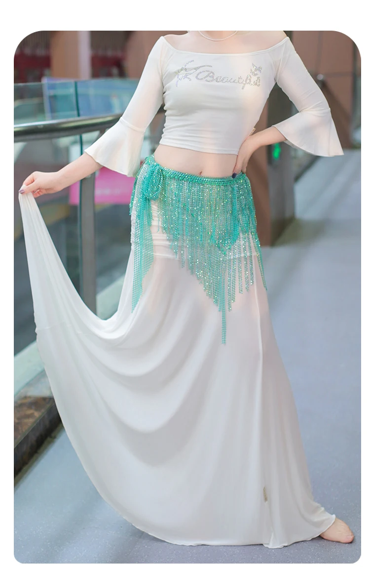 2025 novas saias de dança do ventre high end sexy meia comprimento saia grande balanço adulto feminino dança oriental desempenho traje
