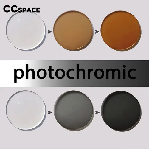 Imagen 1 del producto Lente óptica fotocromática gris, un par de gafas graduadas asféricas para miopía, presbicia, resistentes a los arañazos, índice 1,56, Color