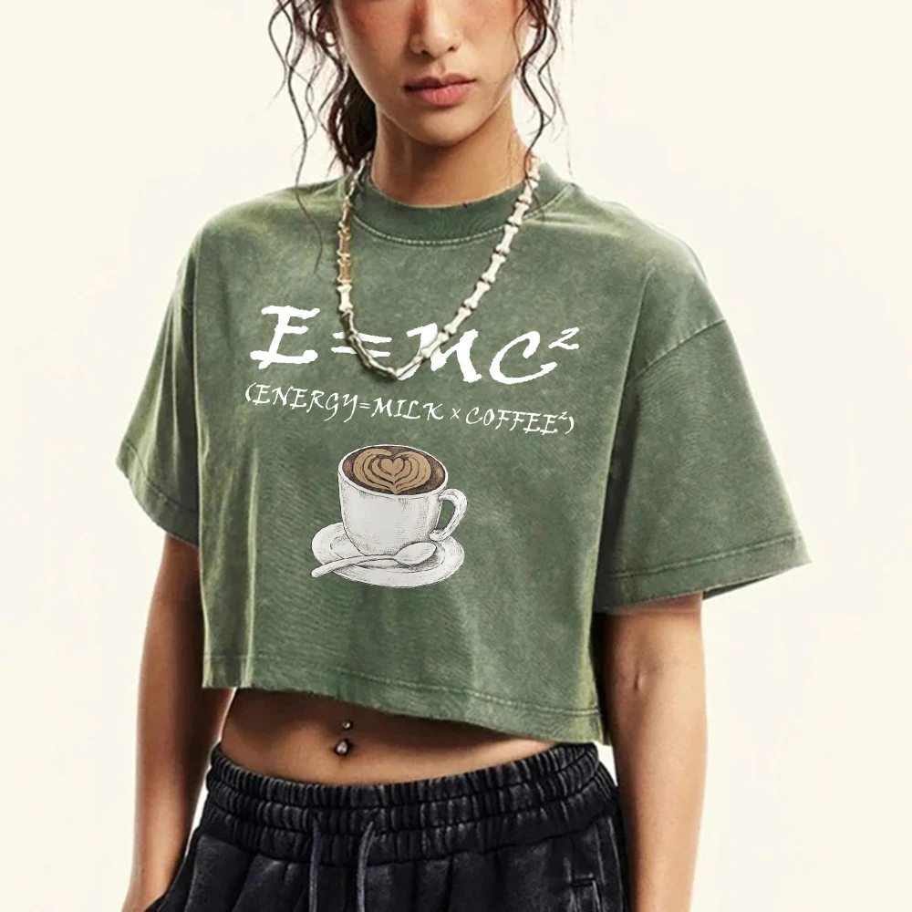 

Engey=Milk X Coffee Heart Printing Женские потертые футболки Уличный хип-хоп с коротким рукавом Хлопковая футболка в стиле ретро Летняя уличная футболка