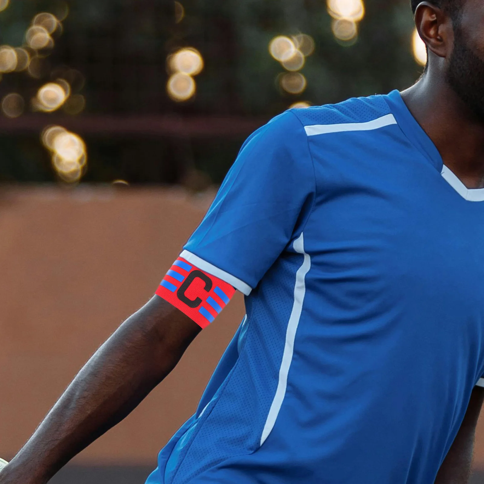 

Football Captain Armband Black Red Durable Elastic Adjustable Small Size for Soccer Team Sports Soft Comfortable