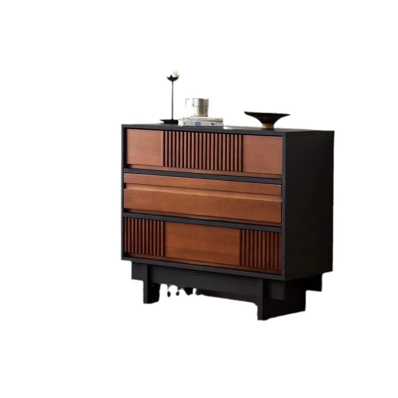 

Retro solid wood chest of drawers, medieval chest of drawers, bedroom storage locker, drawer vertical cabinet