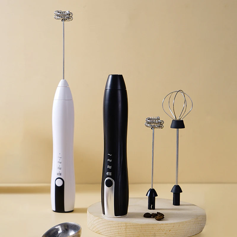 2 In 1 USB Rechargeable Electric Egg Beater Mini Blender Whiskey Coffee Mixer Gadgets Home Double Head Milk Baking