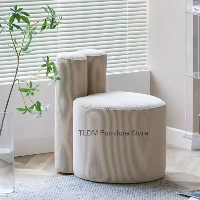 Beauty Bedroom Homestay Stool,  Luxury Padded Makeup Small Seat, Trendy Backrest Chair Vanity Leisure