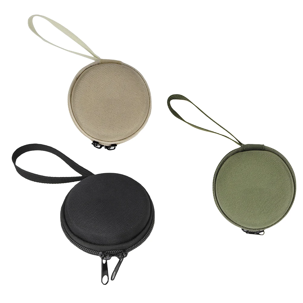 EVA Round Hard Shell Storage Bag Keychain Coin Purse Case For Headphones Cables Keys Outdoor Camping Hiking Fishing Accessories
