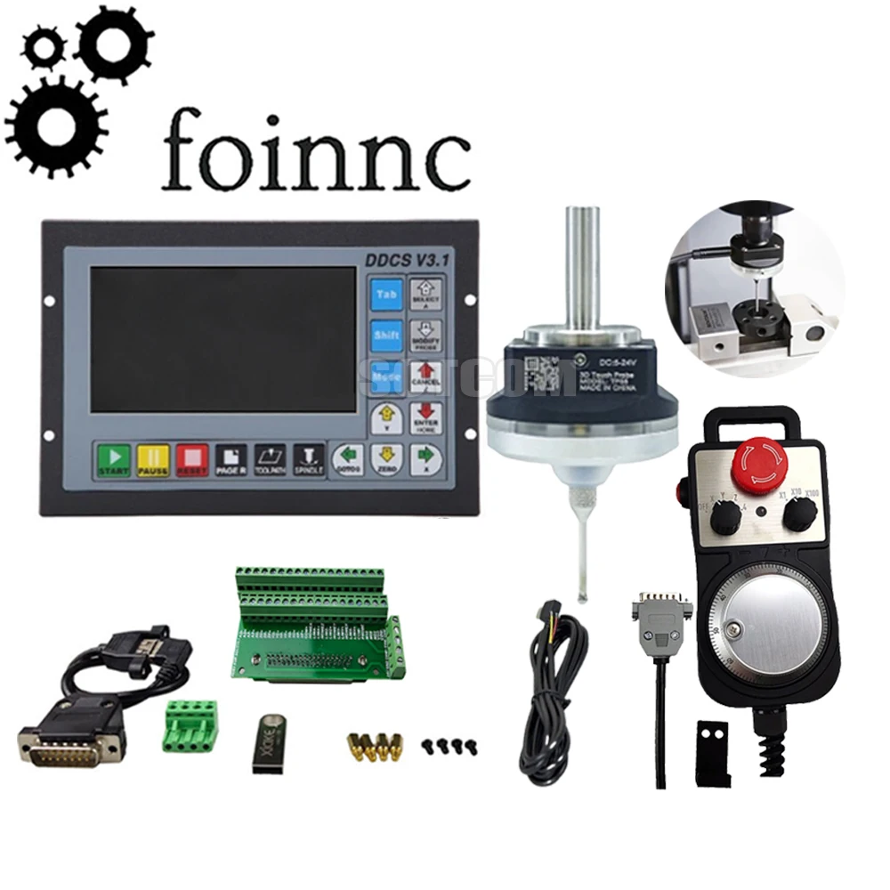 Cnc Controller Ddcsv3.13 Axis 4 Axis Offline G Code With V5 V6 Anti-roll 3d Touch Probe Edge Finder Compatible With Mach3+mpg