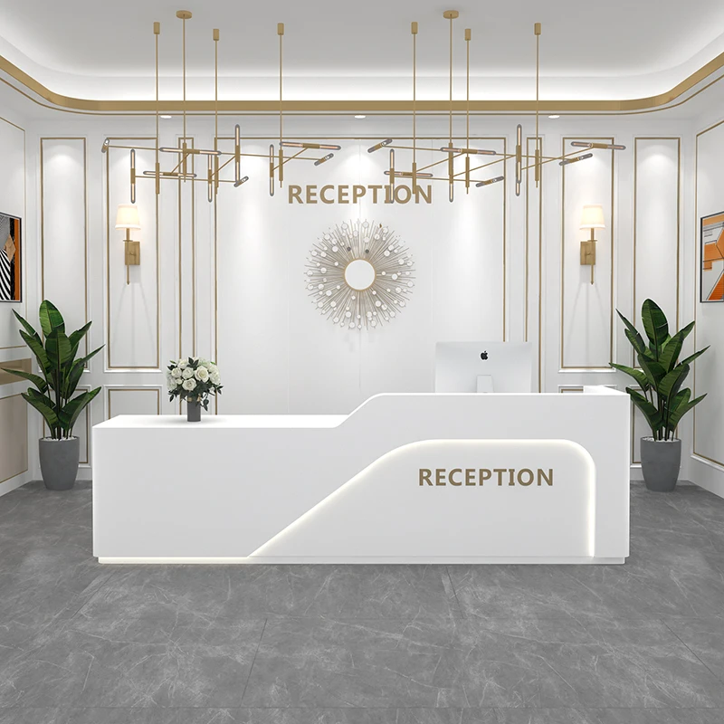 Receptionist Lectern Reception Desk Podium White Checkout Liquid Bar Hair Salon Counter Register Pulpitos Bureau Shop Furniture