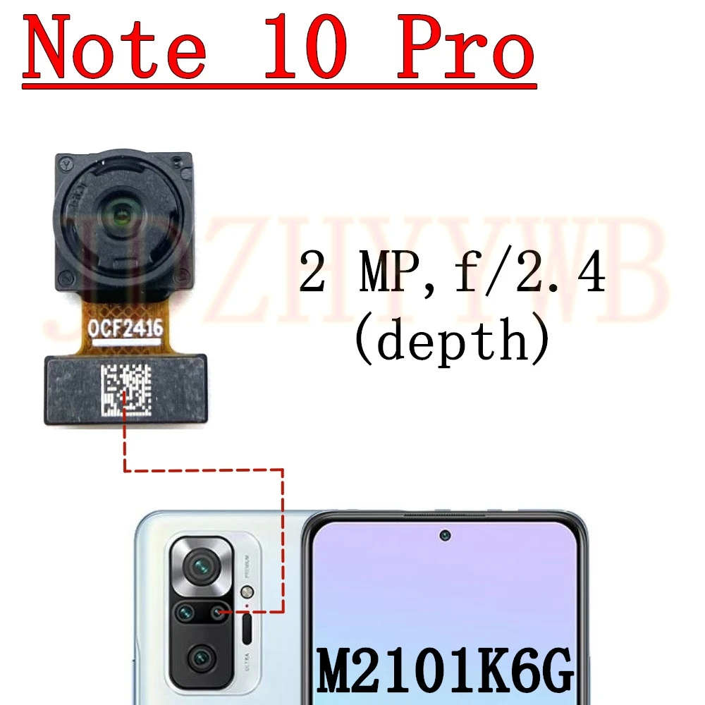 Rear Front Camera For Xiaomi Redmi Note 10 Pro M2101K6G Frontal Selfie Facing Main Wide Back Camera Module Flex Cable