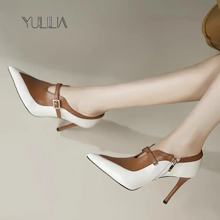 

YULILIA Sexy Fashion Nightclub Party Wedding Office Queen Woman French Pointed Stiletto High Heels Lady Girl Single Shoes Bootie