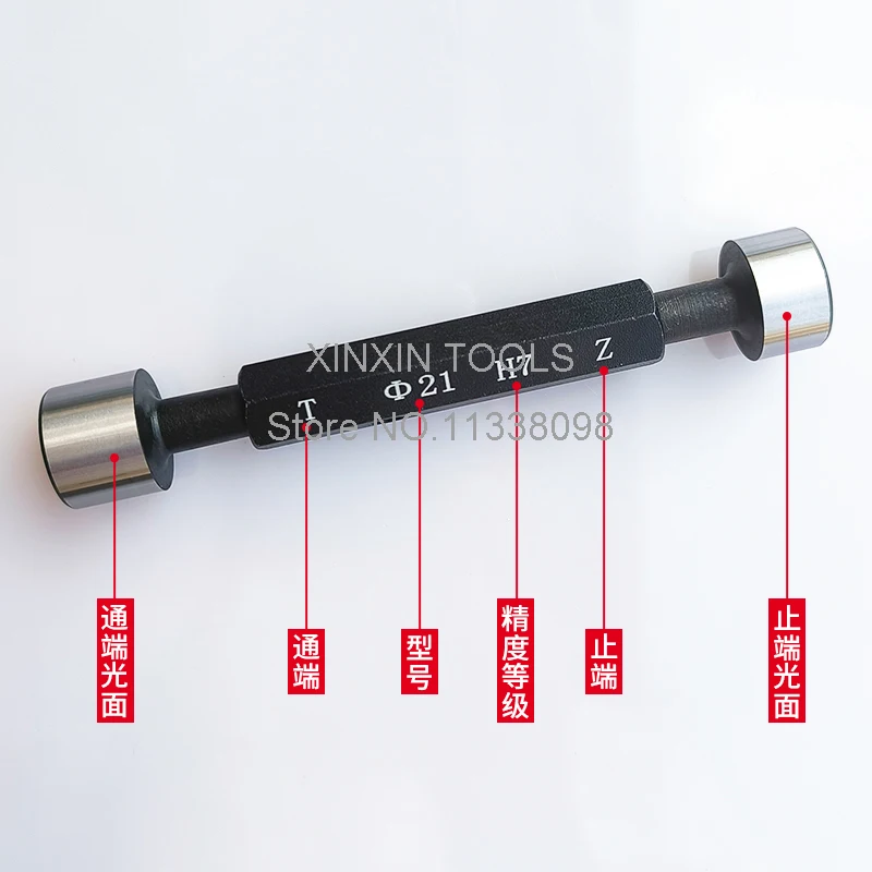 Calibre lustroso da tomada da elevada precisão ir/nenhum calibre métrico do gage do ir h7 precisão calibre liso interno fino, ferramenta de teste da diferença do passo 1 pces