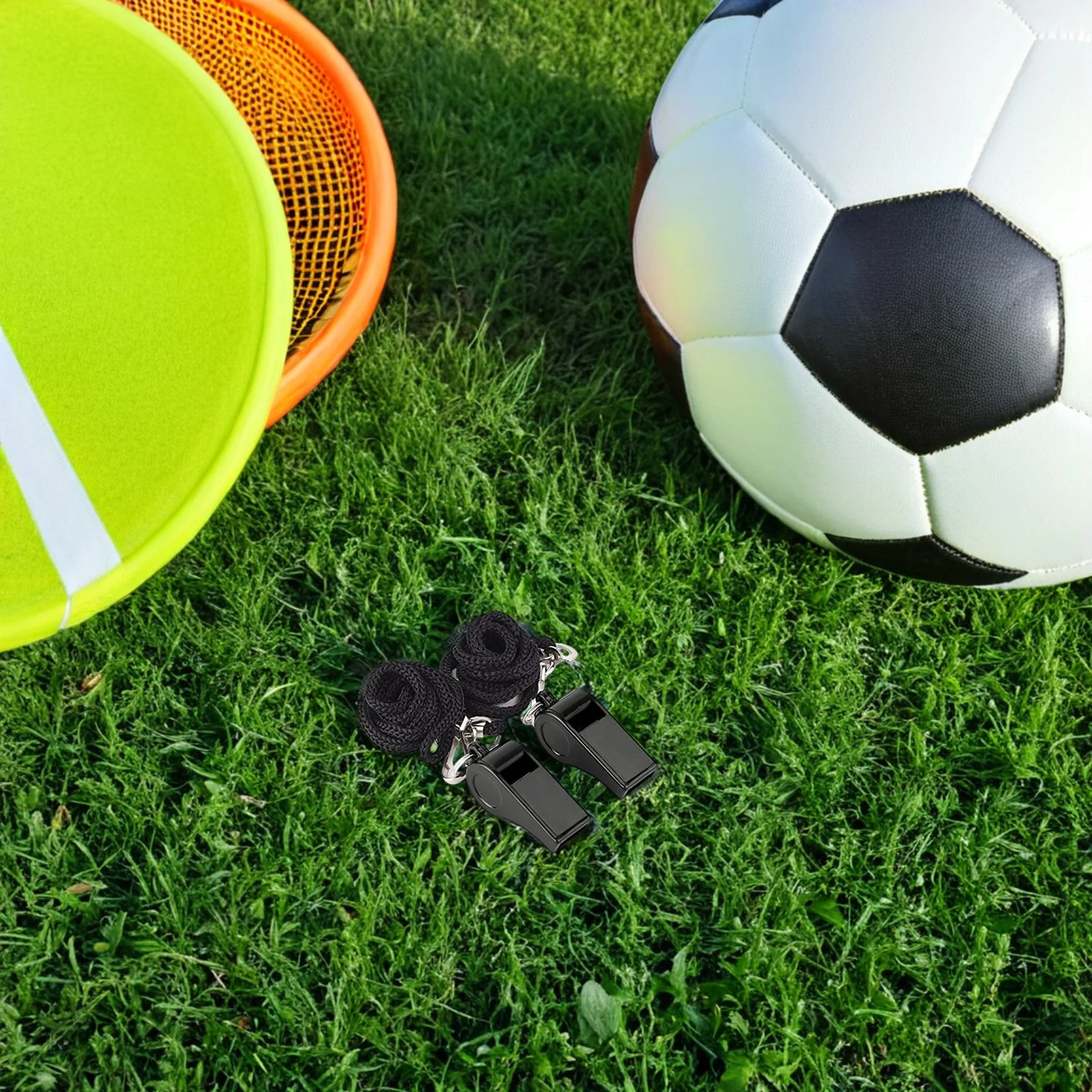 Fischietti di emergenza in metallo da 8 pezzi Fischietto di sicurezza di sopravvivenza ad alto volume portatile per escursioni in campeggio Arbitro Allenamento di calcio