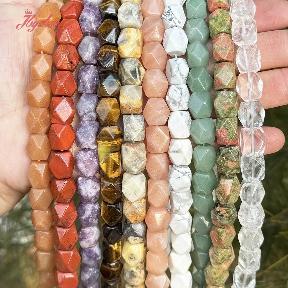 

8x10mm Natural Agate/Fluorite/Quartz/Tiger Eye/Sodalite Faceted Stone Beads Strand 15" For DIY Jewelry Making Bracelet Necklace