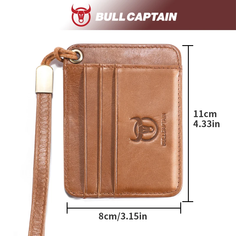 BULLCAPTAIN Slim Minimalist Front Pocket Wallet, RFID Blocking Credit Card Holder Card Cases with ID Window for Men Women