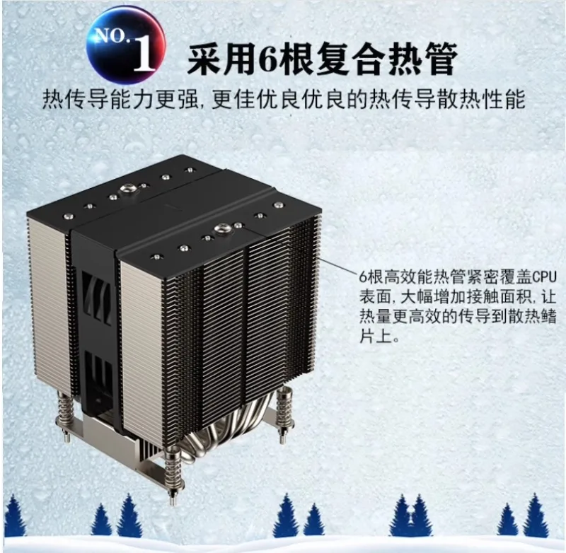 6 Heat Pipe Leopard 4U1700 Radiator 10CM5000 Rpm High Speed Fan 13/14 Generation 13900 14900