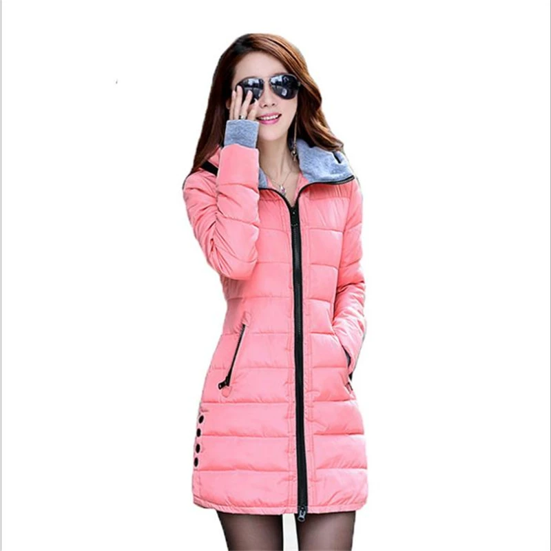 Hot Sale Parka Jas Dames Winterjassen Lange Katoenen Casual Capuchon Overjas Vrouwelijke Dikker Warme Dame Donsbovenkleding