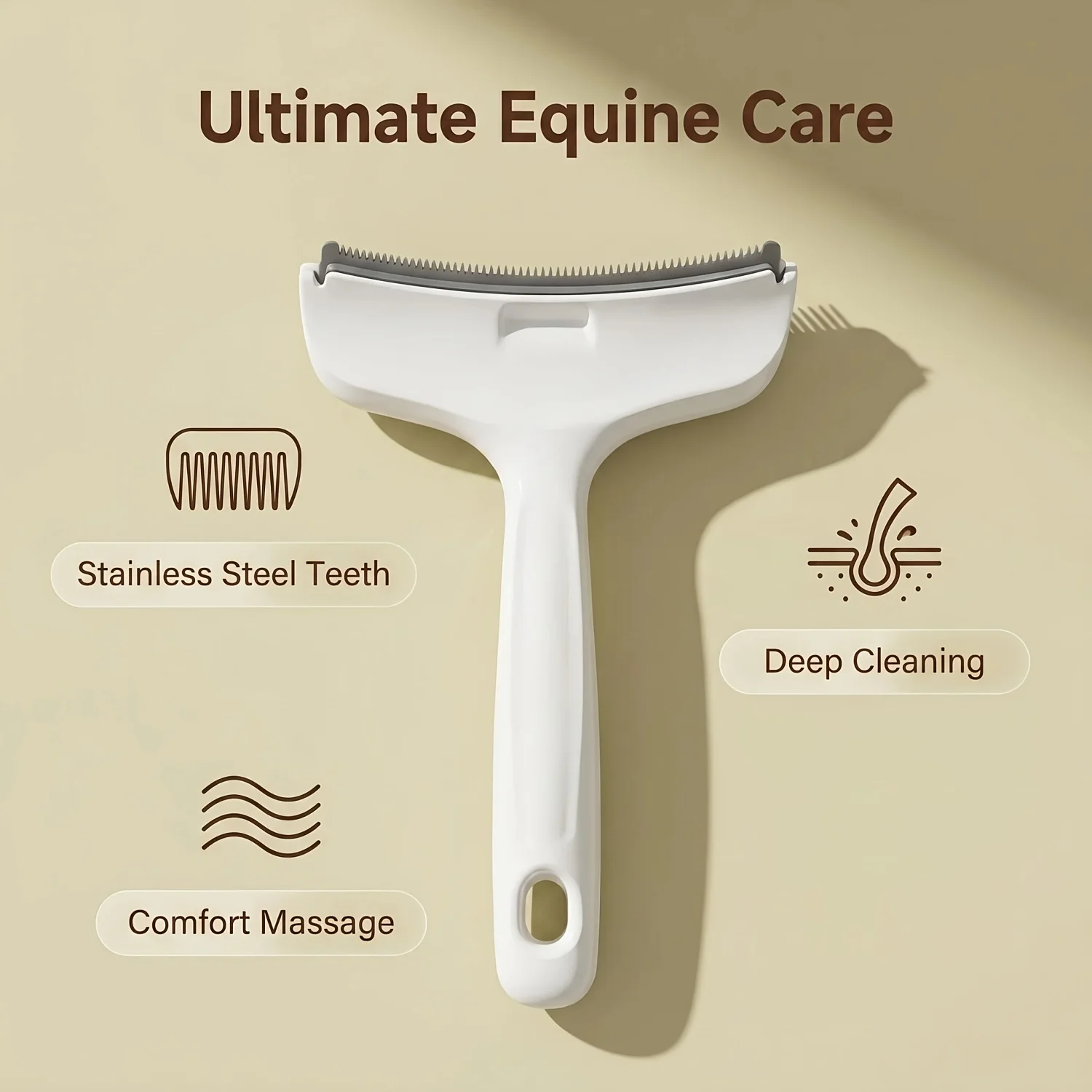 Horse Shedding Brush Loose Hair Removal Grooming Comb Efficient Deshedding Tool for Horses Cattle Equestrian Groomer