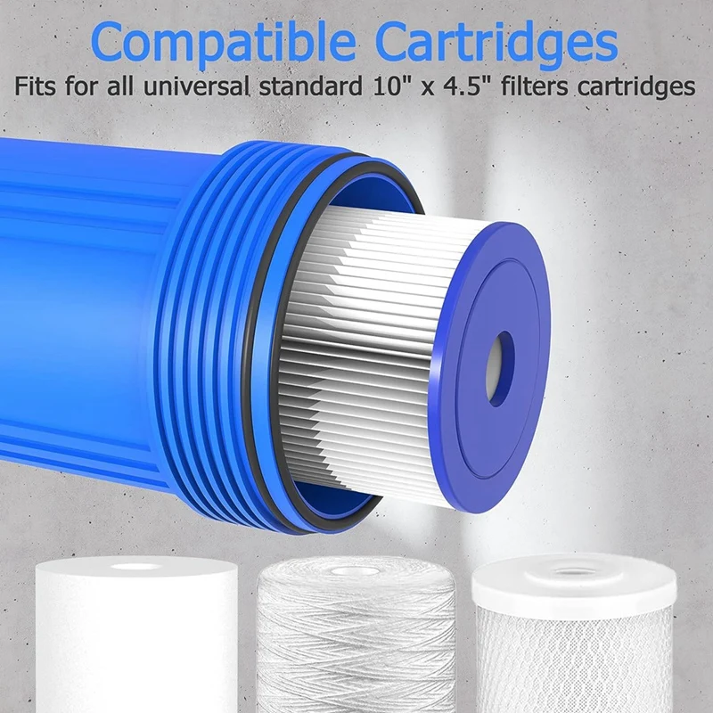 10X4.5In Whole House Water Filter Housing, Fit Sediment Etc Filters For Well And City Water,Filter Pre-Filtration System Durable