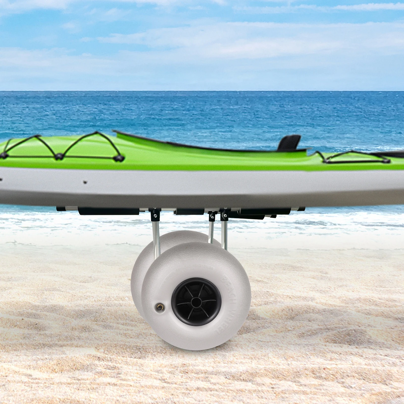 عجلات بالون بديلة لإطارات رمل الشاطئ لعربات كاياك دوللي وعربات الزورق والعربات التي تجرها الدواب مكونة من قطعتين