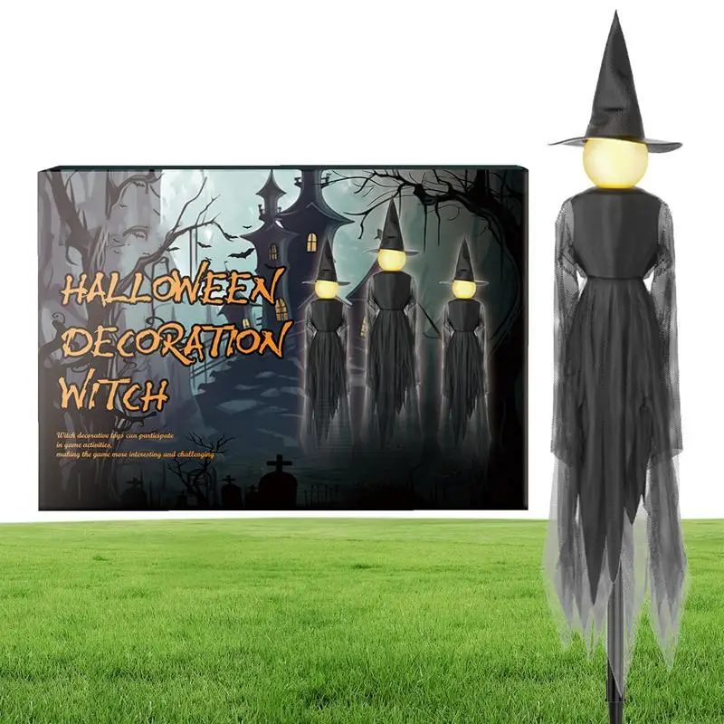 

Witches Decoration With Stakes Halloween Stake Lights Halloween Glowing Scary Stake Halloween Decorations Outdoor With Light For