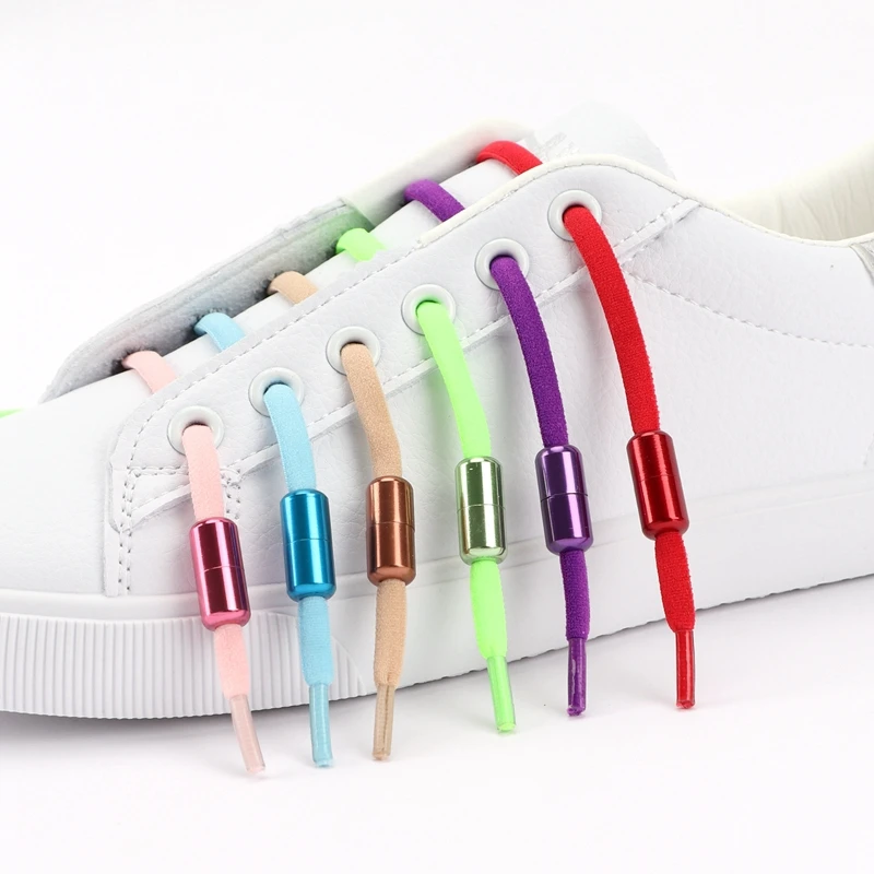 2Pcs/1Set Metal Capsule lock Accessories Elastic Shoelaces for Sneakers No Tie Shoelace Lazy Shoe lace Buckle DIY Kit Decoration image 3