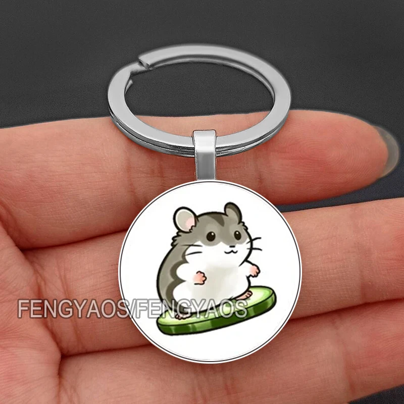 Cute Guinea Pig Keychains Lovely Hamster Key Chain for Door Mouse Purse Bag Keyring Gift for Women