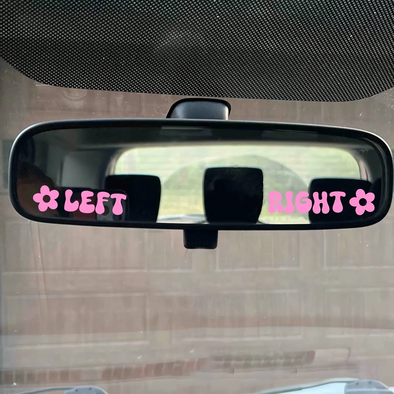 Left and Right Symmetrical Flower Pattern Decal Car Rearview Mirror and Other Decorative Stickers,Waterproof Vinyl Decoration
