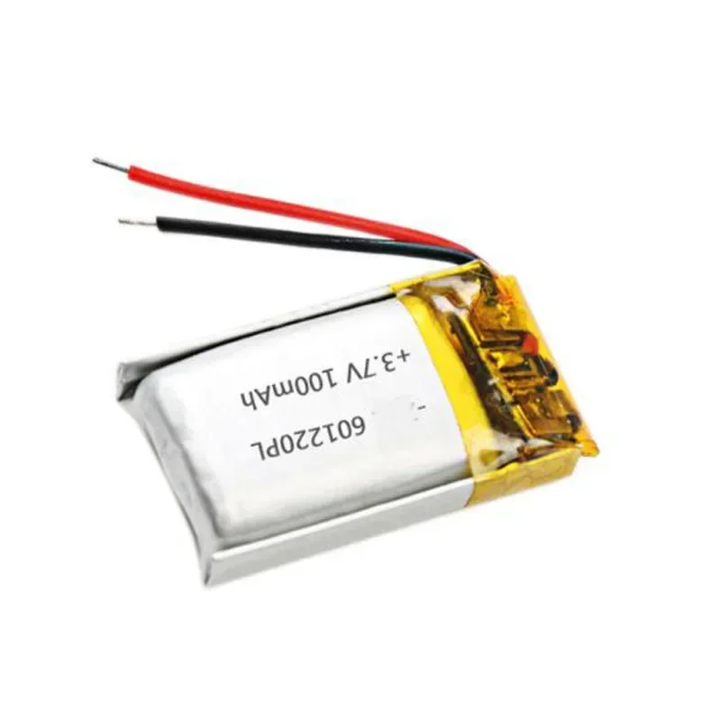 เซลล์แบตเตอรี่ลิเธียมลิเธียมไอออนแบบชาร์จไฟได้601220 061220ลิเธียม Li-ion 3.7V 100mAh เหมาะสำหรับ601221 061221โมเดลของเล่นแบตเตอรี่พาวเวอร์แบงค์