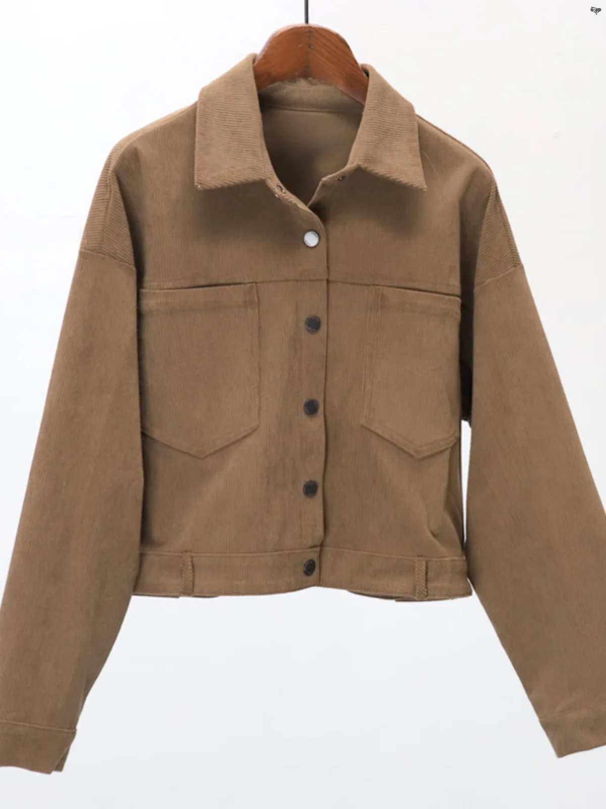 

Новое весеннее женское повседневное вельветовое пальто Long Sve, однотонное пальто с отложным воротником и одной пуговицей, модная верхняя одежда Str...