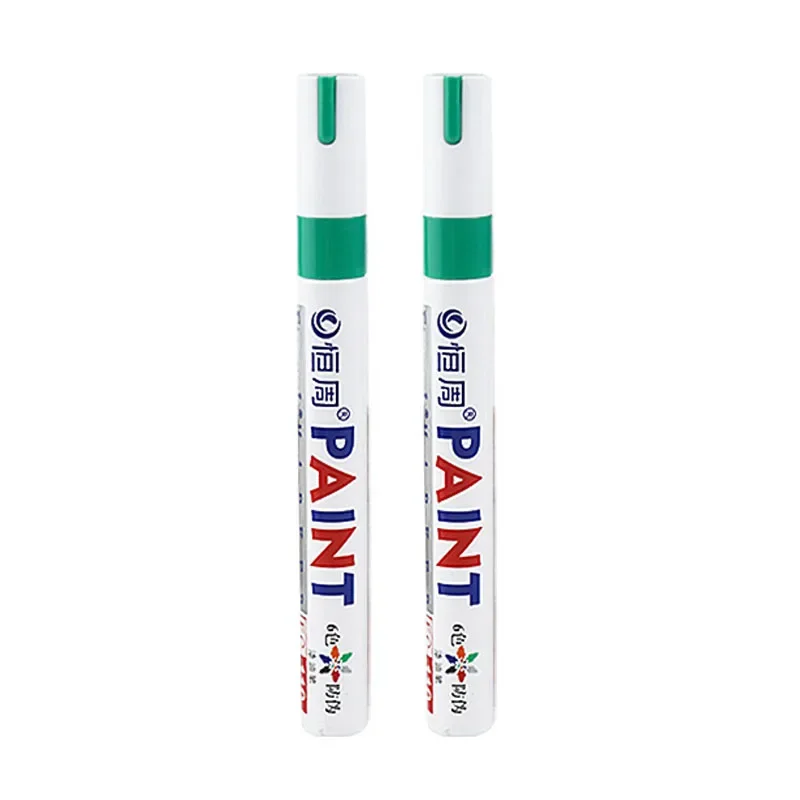 2 Stuks gekleurde Permanente Verf Pen Kleurrijke Band Markers Rubber Autoband Loopvlak Markers Pennen Sneldrogend Waterdicht voor Metalen Rotsen