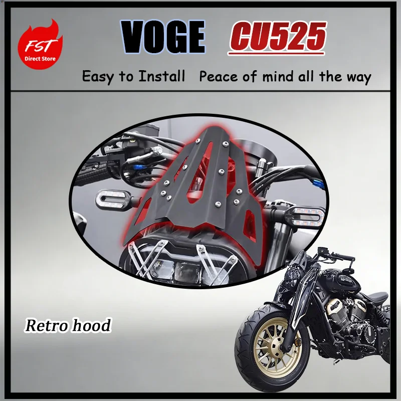 FOR Vintage Motorcycle Headlight Cover Mini Windshield Front Deflector for VOGE CU525 QJ Flash 350 Napoleon 450 Perfect Fit