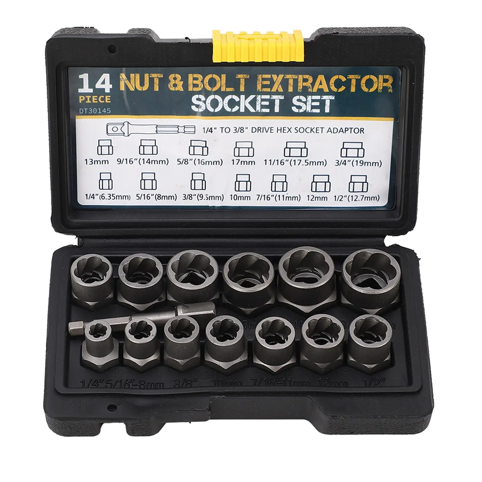 

Nut Removal Tool Anti Slip Hex Spiral Extractor Kit Durable Alloy Steel for Household Appliance Repair