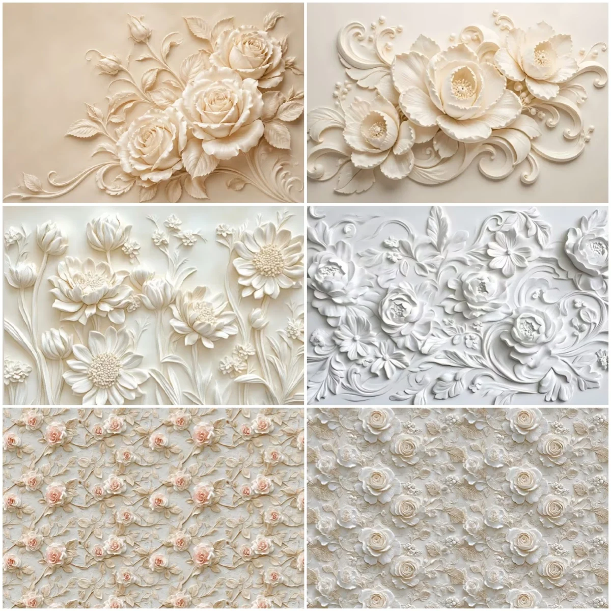Photography Black And White - Wandbilder, Reliefs, Blumen-Fotobanner, Weiß-Schwarz-Goldene Blumen, Wanddekoration