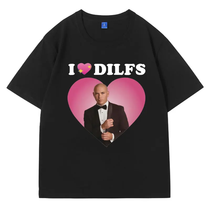 I love DlLFs Mr Worldwide Pitbull T Shirt Funny Meme T-shirt Mens Clothes Fashion Oversized Vintage Harajuku Short Sleeves Tees