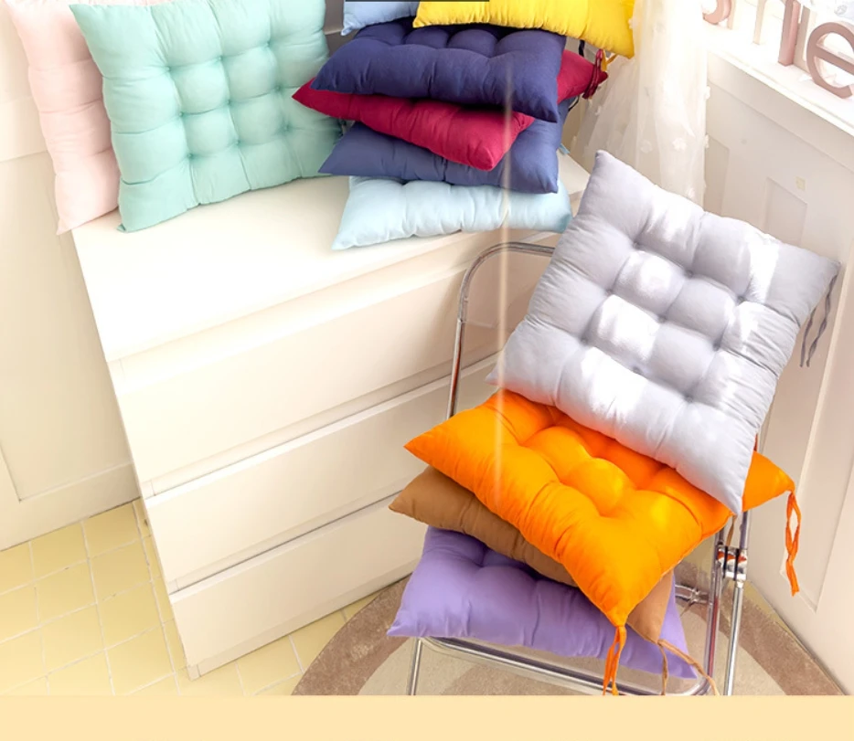 Square Linen Cushion Pearl Cotton Seat Pad Chair Mat Comfort Backrest Pillow Home Office Computer Chair Accessories