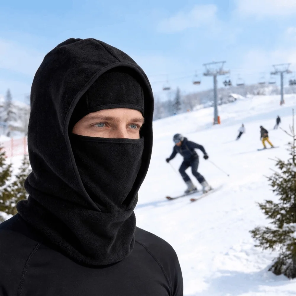 Doppellagige Balaclava-Fahrradkappe, Nackenschutz, Gesichtsmaske, warme Mütze, winddicht, kältebeständig, Ohrenschutzmütze – Detail 6